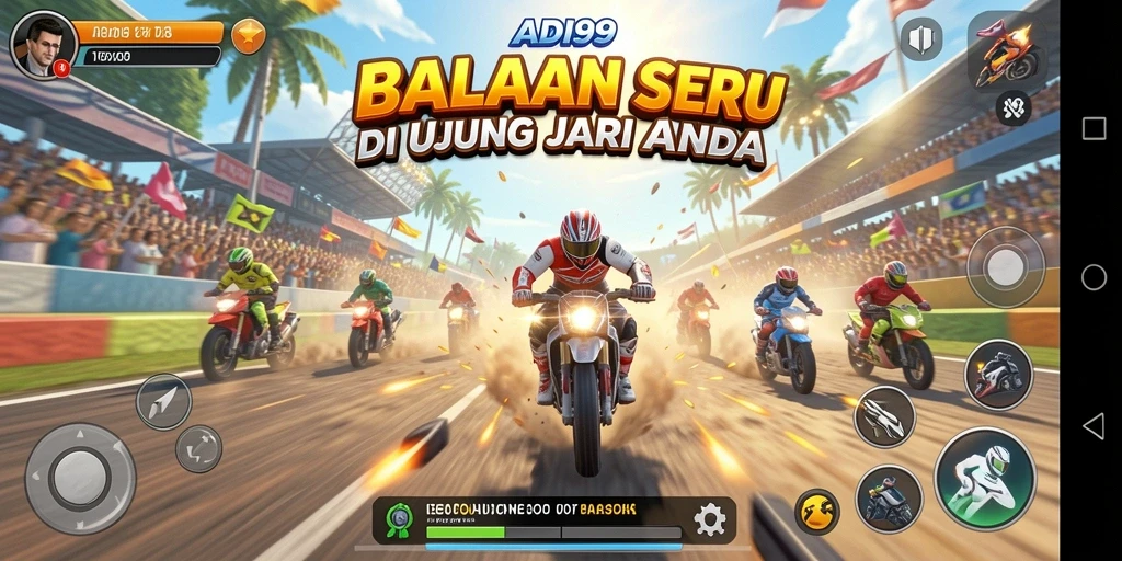 Tampilan grafis luar biasa saat balapan di ADI99.