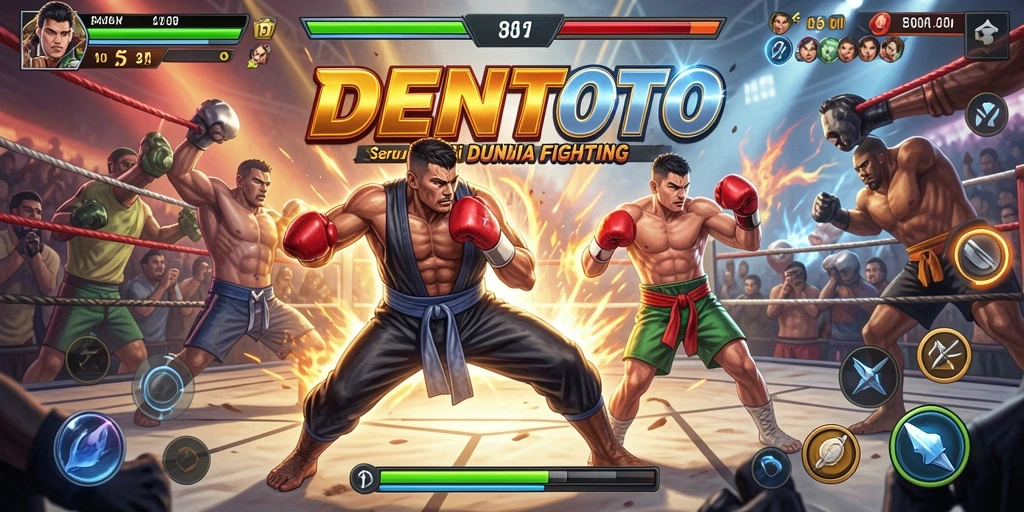 Tampilan intens pertarungan di DENTOTO dengan grafis menarik.