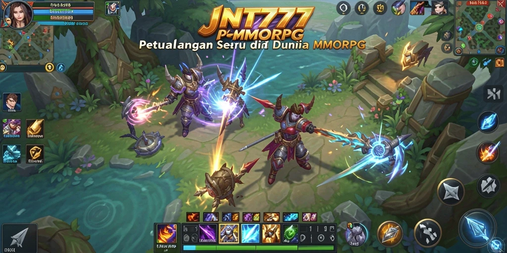 Tampilan gameplay JNT777 dalam petualangan MMORPG yang menegangkan.