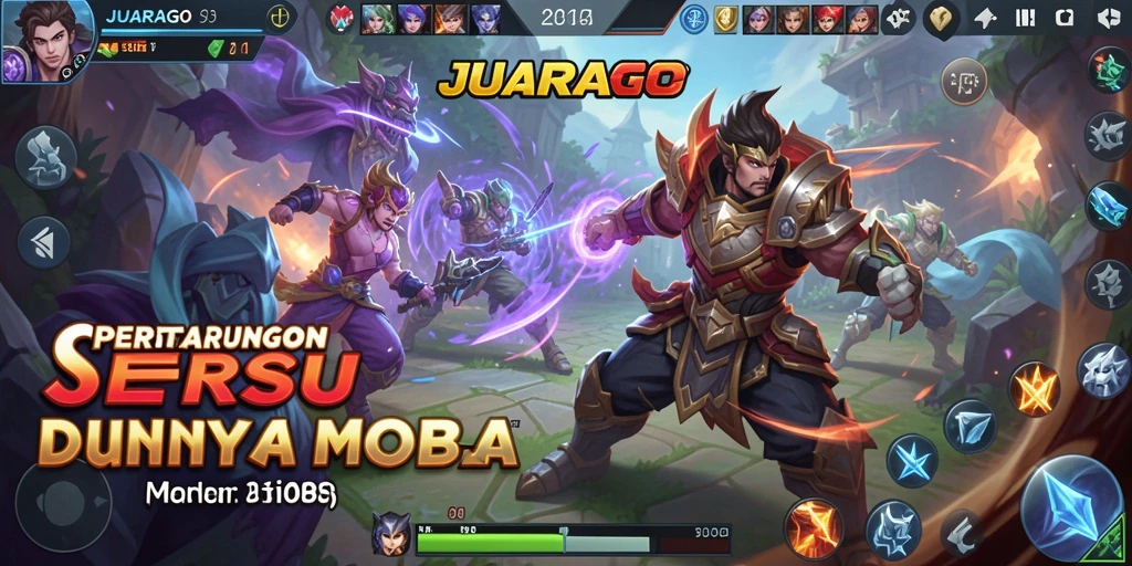 Screenshot JUARAGO menampilkan pertandingan seru dengan strategi MOBA yang mendebarkan.