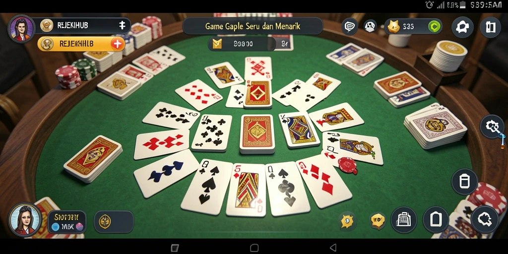 Screenshot gameplay Gaple REJEKIHUB yang seru dan interaktif.