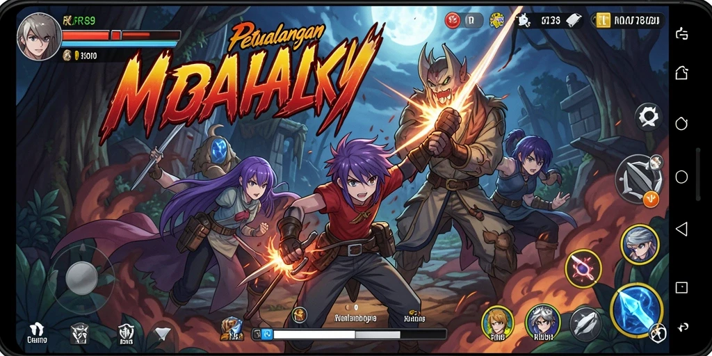 Gameplay menarik dengan karakter anime yang unik.
